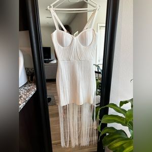 Vintage Fringe White Dress